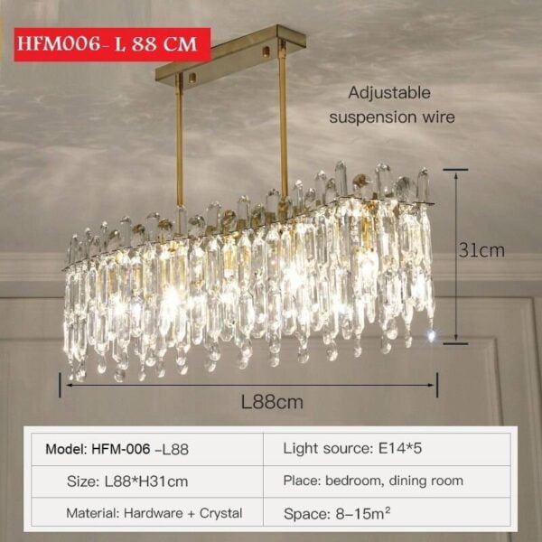 Crystal Chandeliers Modern Chandeliers Size: Oval 88cm Voltage: 220-240v Emitting Color: Cold White