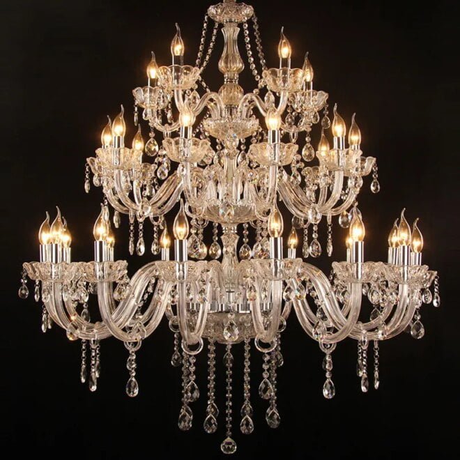 K9 Crystal Chandelier Pendant Light Hotel Lobby Villa Foyer Stairs 1/2/3/4 Layer