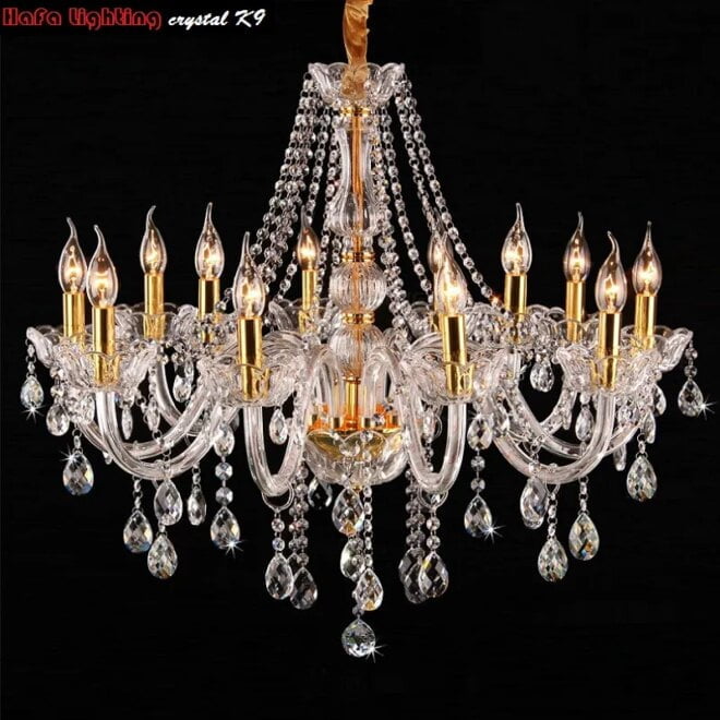 K9 Crystal Chandelier Pendant Light Hotel Lobby Villa Foyer Stairs 1/2/3/4 Layer