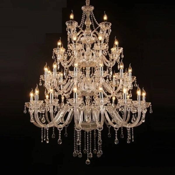 K9 Crystal Chandelier Pendant Light Hotel Lobby Villa Foyer Stairs 1/2/3/4 Layer