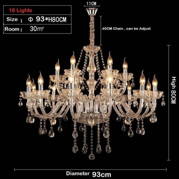 K9 Crystal Chandelier Pendant Light Hotel Lobby Villa Foyer Stairs 1/2/3/4 Layer Size: 18 Lights Chandelier Color: Chrome Metal