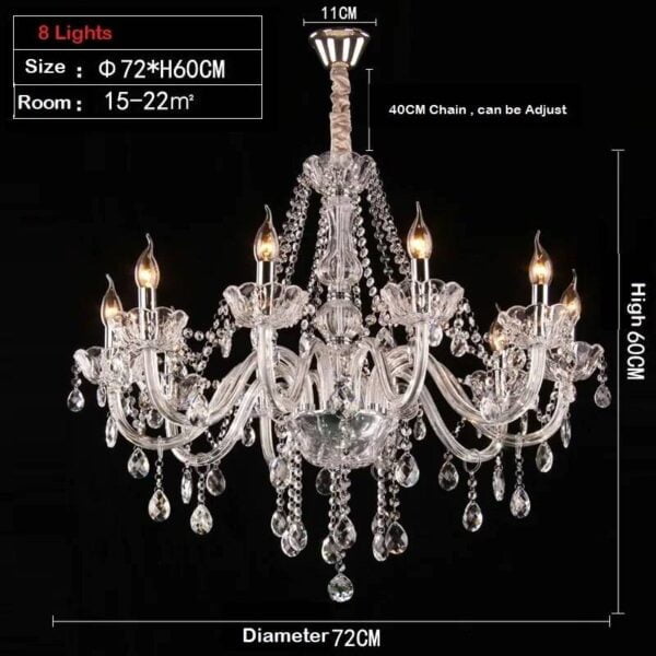 K9 Crystal Chandelier Pendant Light Hotel Lobby Villa Foyer Stairs 1/2/3/4 Layer Size: 8 Lights chandelier Color: Chrome Metal