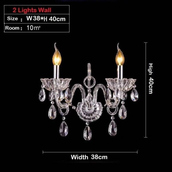 K9 Crystal Chandelier Pendant Light Hotel Lobby Villa Foyer Stairs 1/2/3/4 Layer Size: 2 Lights Wall Color: Chrome Metal