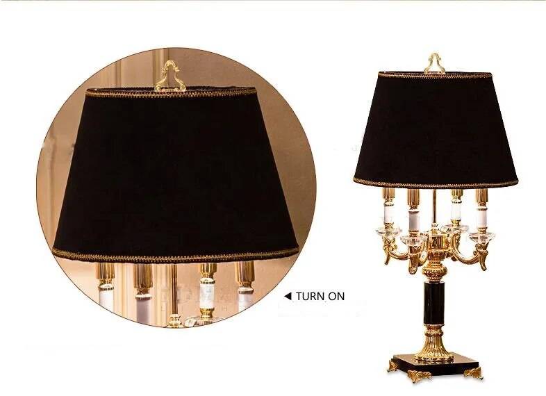 Luxury black crystal table lamp