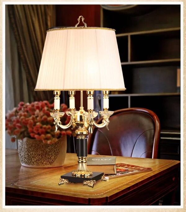 Luxury black crystal table lamp