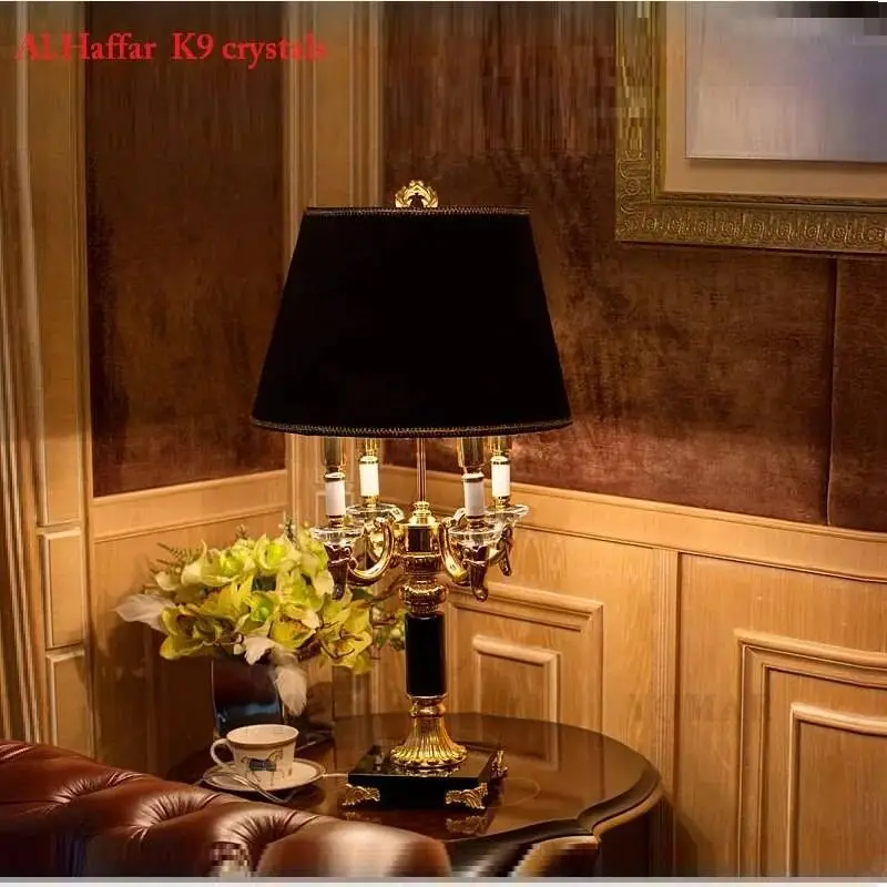 Black Crystal Table Lamp Luxury