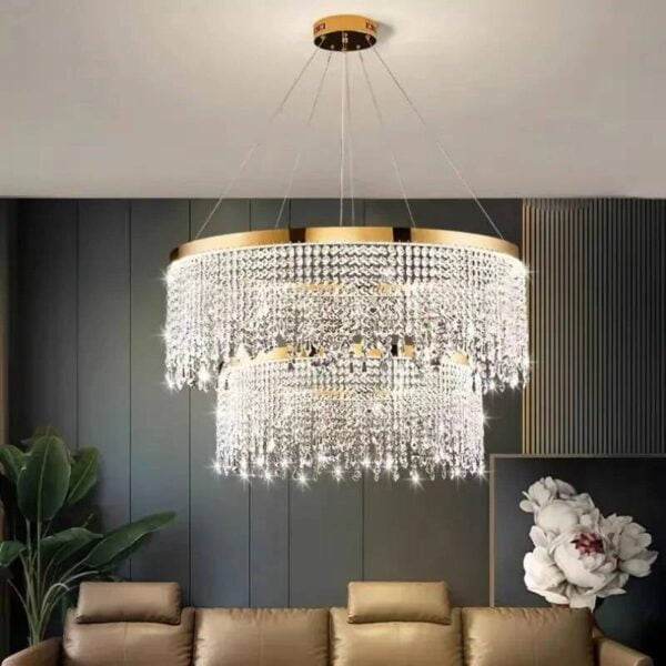 Crystal Hanging Chandelier Living Room Luxury