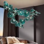 customize Chandelier Green Glass Leaf 2