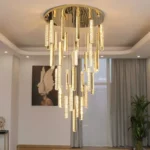 Staircase Long Chandelier Luxury Design