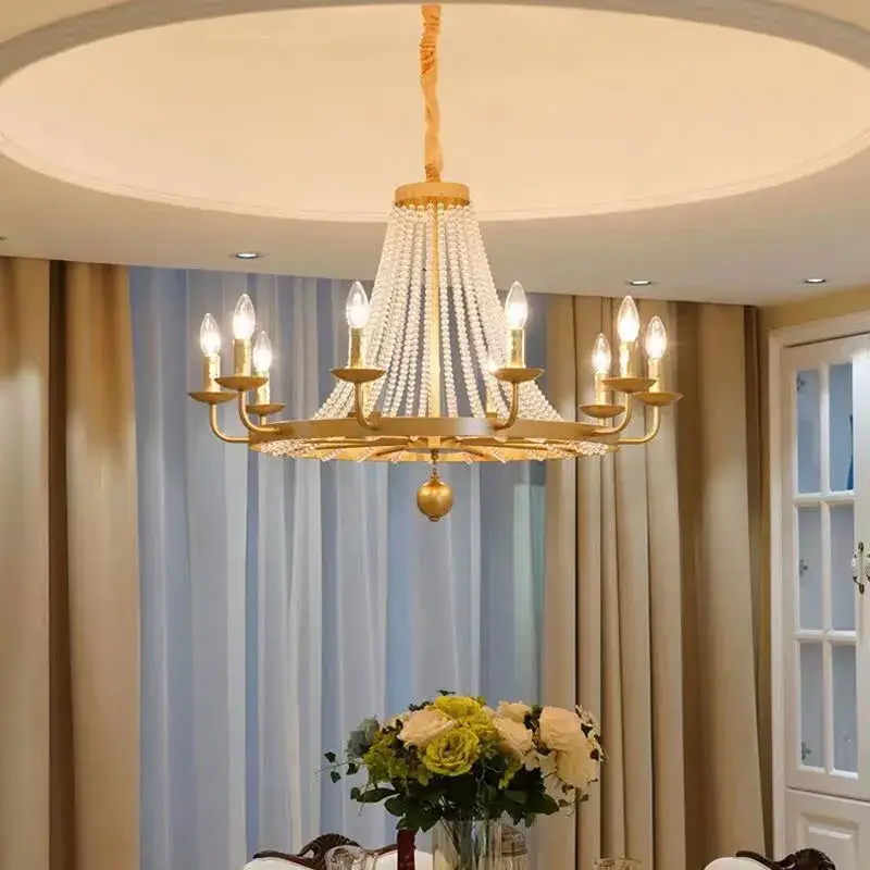 American Country Candle Crystal Chandelier