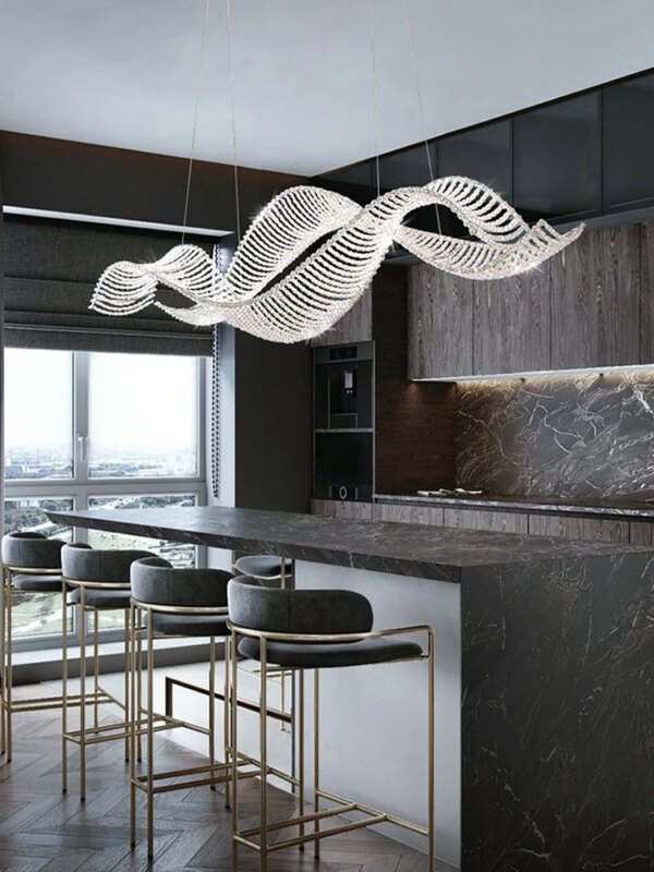 Modern Art Wave Ceiling Chandelier