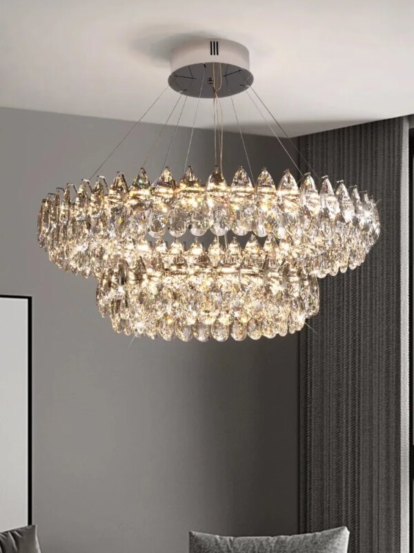 Crystal Ceiling Chandelier Modern Led for Living Room Bedroom