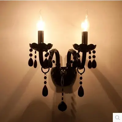 Crystal Black Wall Sconce Light