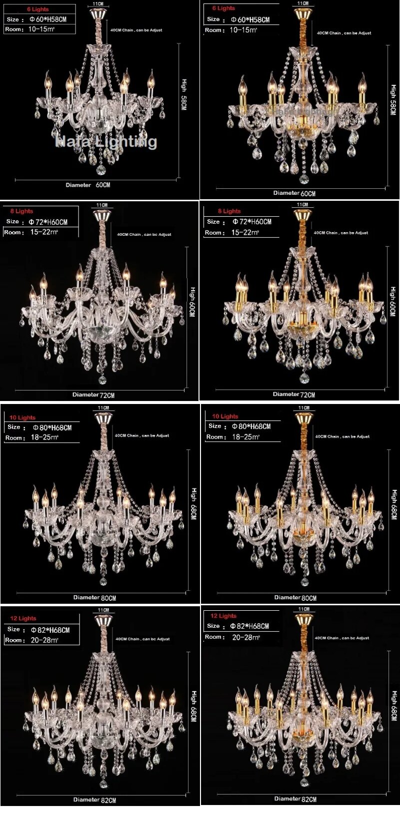 K9 Crystal Chandelier Pendant Light