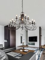 Black Wrought Iron Chandelier