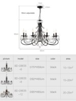 Black Wrought Iron Chandelier