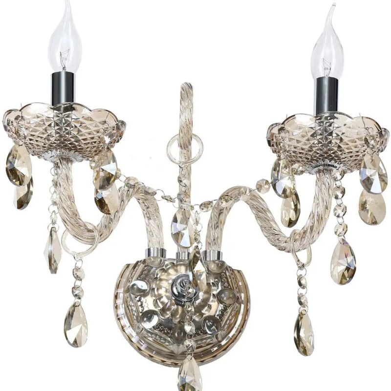 Modern Crystal Wall Lamp 2 Arms K9 Crystal