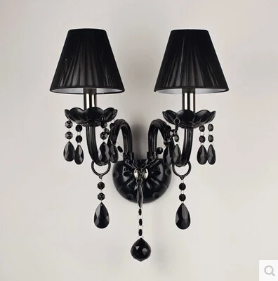 Crystal Black Wall Sconce Light