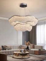 Modern Wave Crystal Bead LED Chandelier Light