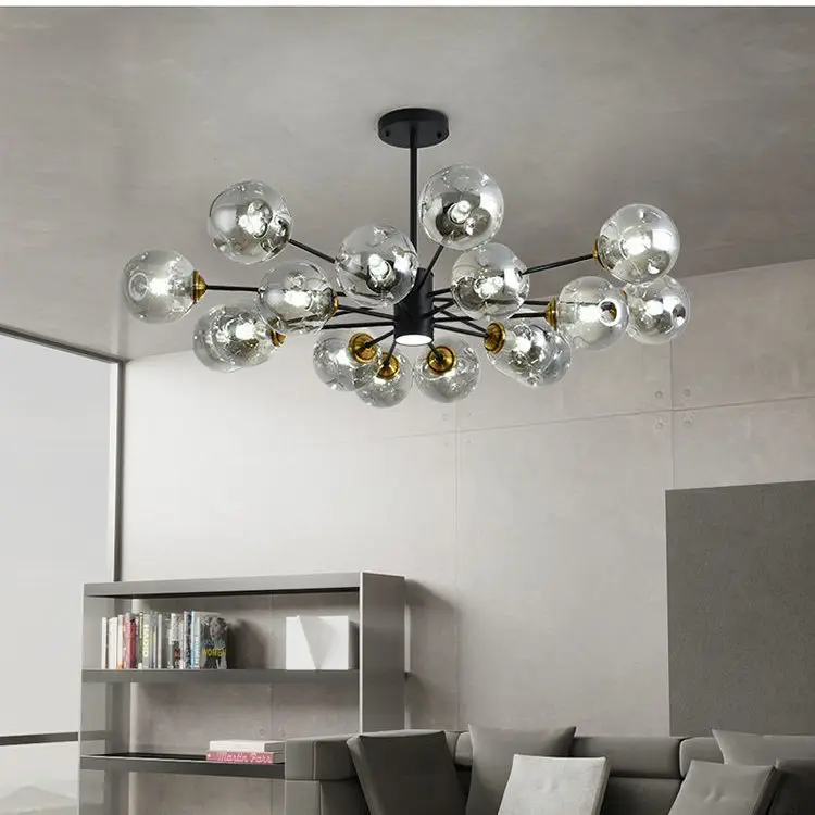 Modern Glass Ball Chandelier for Kitchen Living Room Bedroom