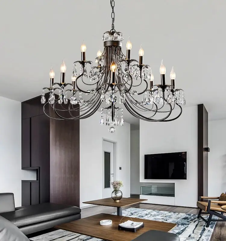 Black Wrought Iron Chandelier