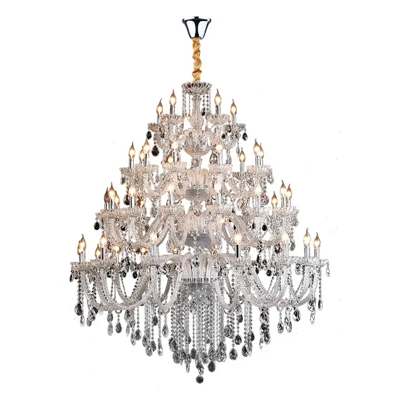 Extra Large Crystal Chandelier Lighting Top Grade K9 Crystals Hotel Large Lights For Villa Foyer 110v-220v  Luxury 3/4  Layers