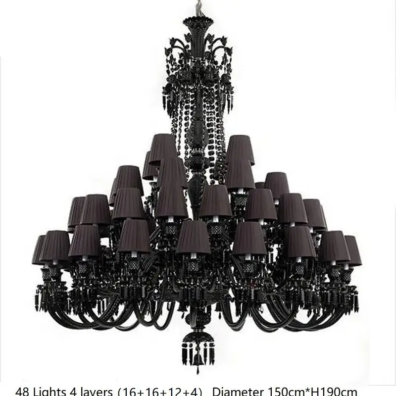 Luxury Black Crystal Chandelier Lighting