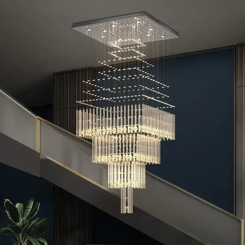 Luxury Large Foyer Chandelier Staircase