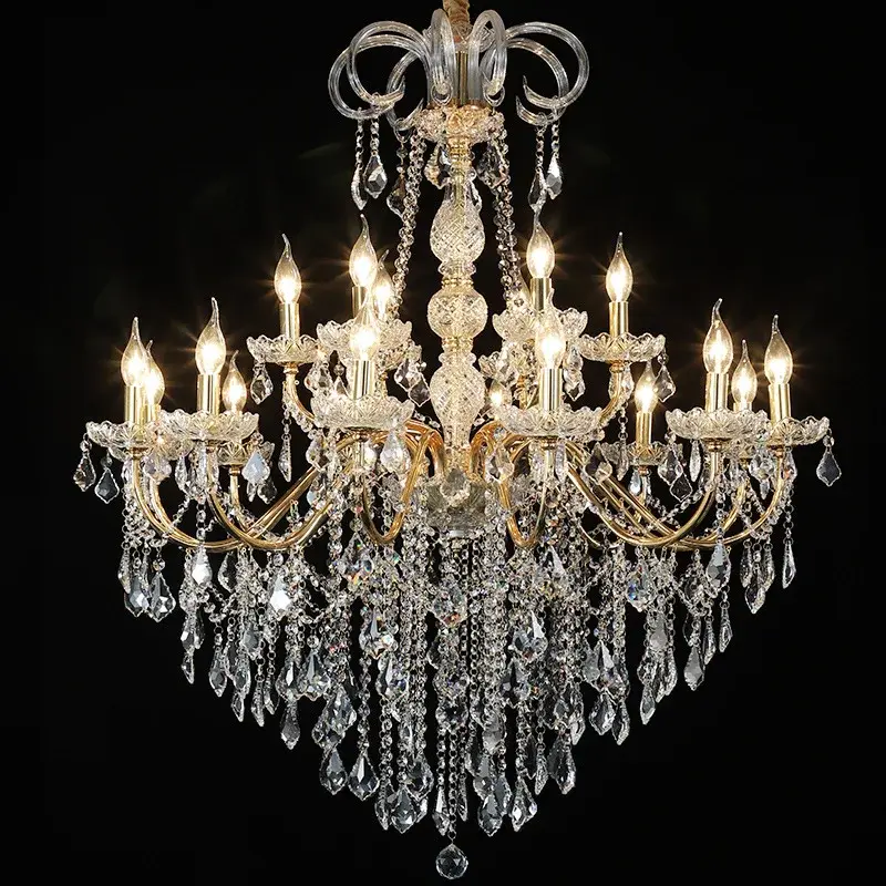 Wrought Iron Crystal Chandelier