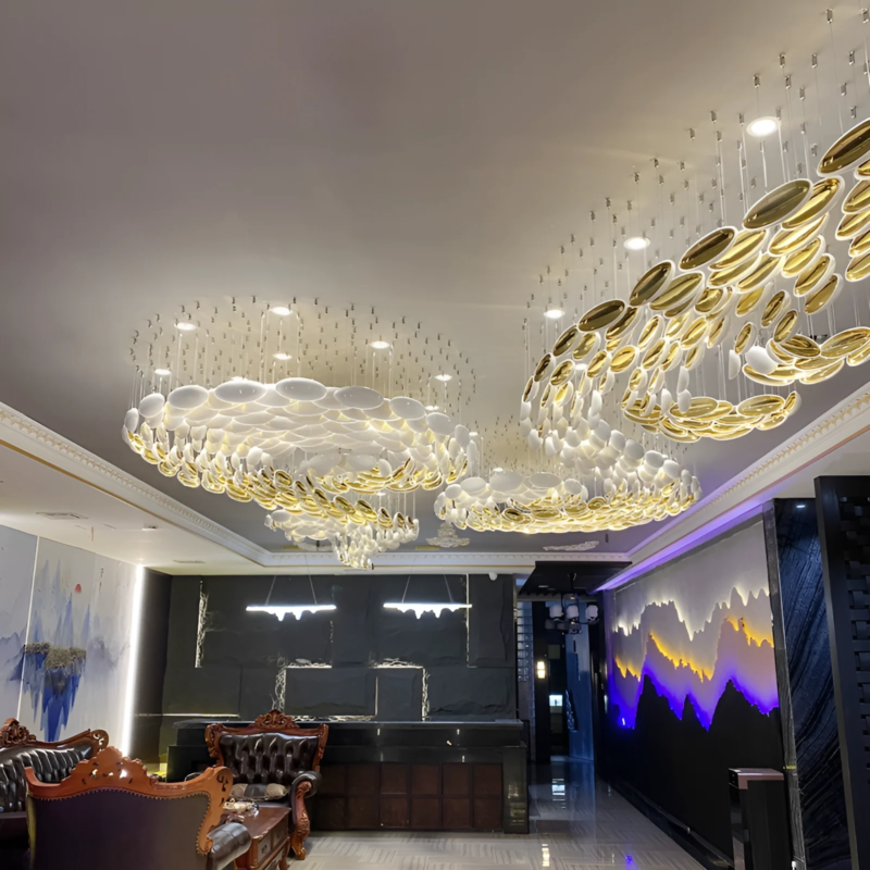 creative glass egg decorative pendant light Villa staircase duplex building chandelier