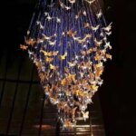 Customized butterfly fiber optic chandelier